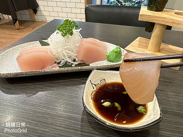 台中西屯區 逢甲美食 高CP值 日式餐廳 村日部 旗魚生魚片.JPG