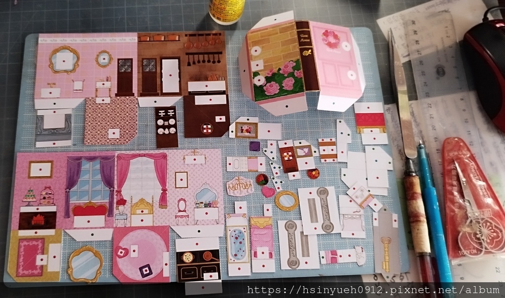 微型立體書-玫瑰房子