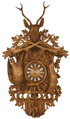 1900年間的黑森林布穀鳥鐘，藏於德國鐘錶博物館