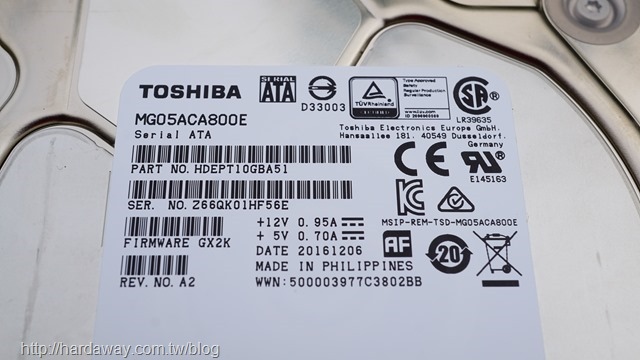 Toshiba MG05ACA800E 8TB企業級硬碟