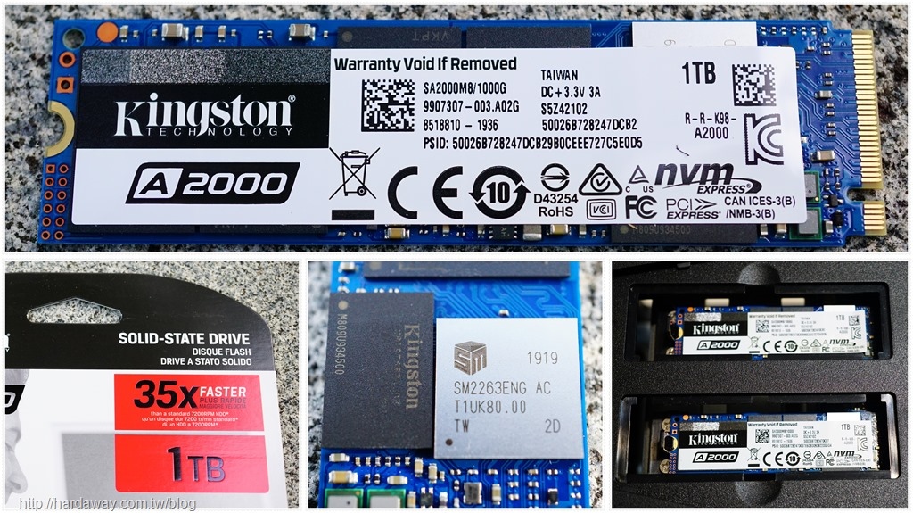 【開箱】金士頓Kingston A2000 NVMe PCIe SSD價格實惠，讓我的Synology DS918+ NAS快取SSD一次到位