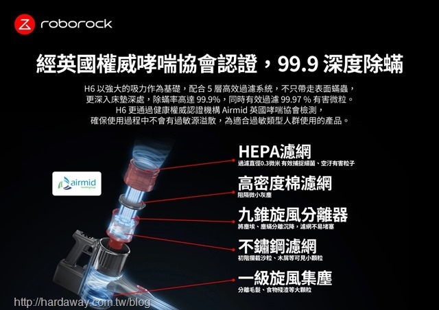 Roborock H6旗艦無線手持吸塵器特點