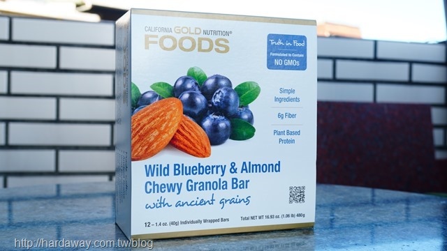 California Gold Nutrition野生藍莓及杏仁耐嚼格蘭諾拉麥片營養棒