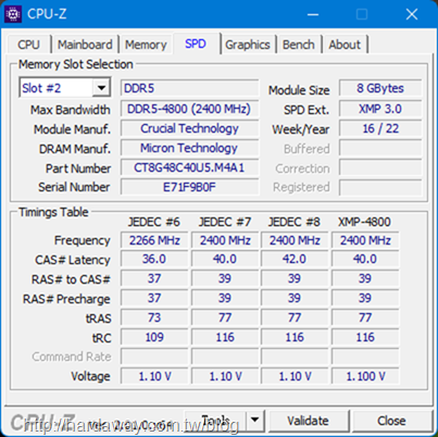 美光科技Crucial DDR5記憶體規格