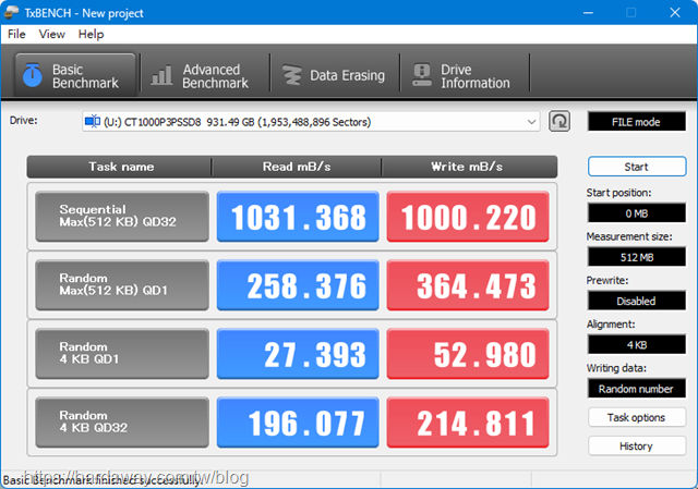 ASUS TUF Gaming A1 SSD外接盒測速