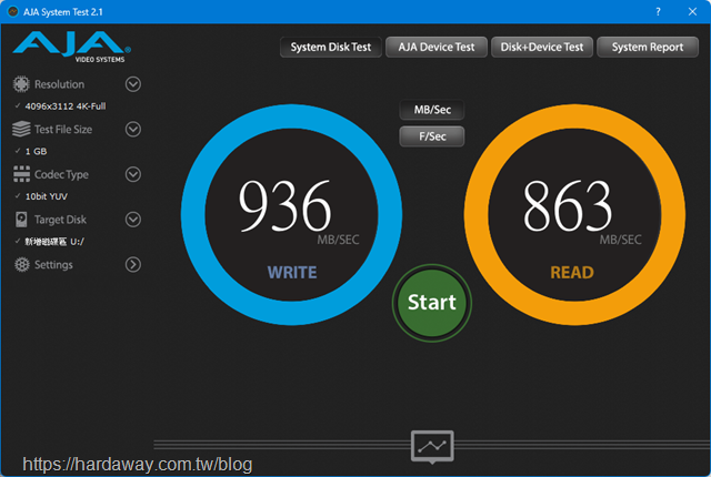 ASUS TUF Gaming A1 SSD外接盒測速