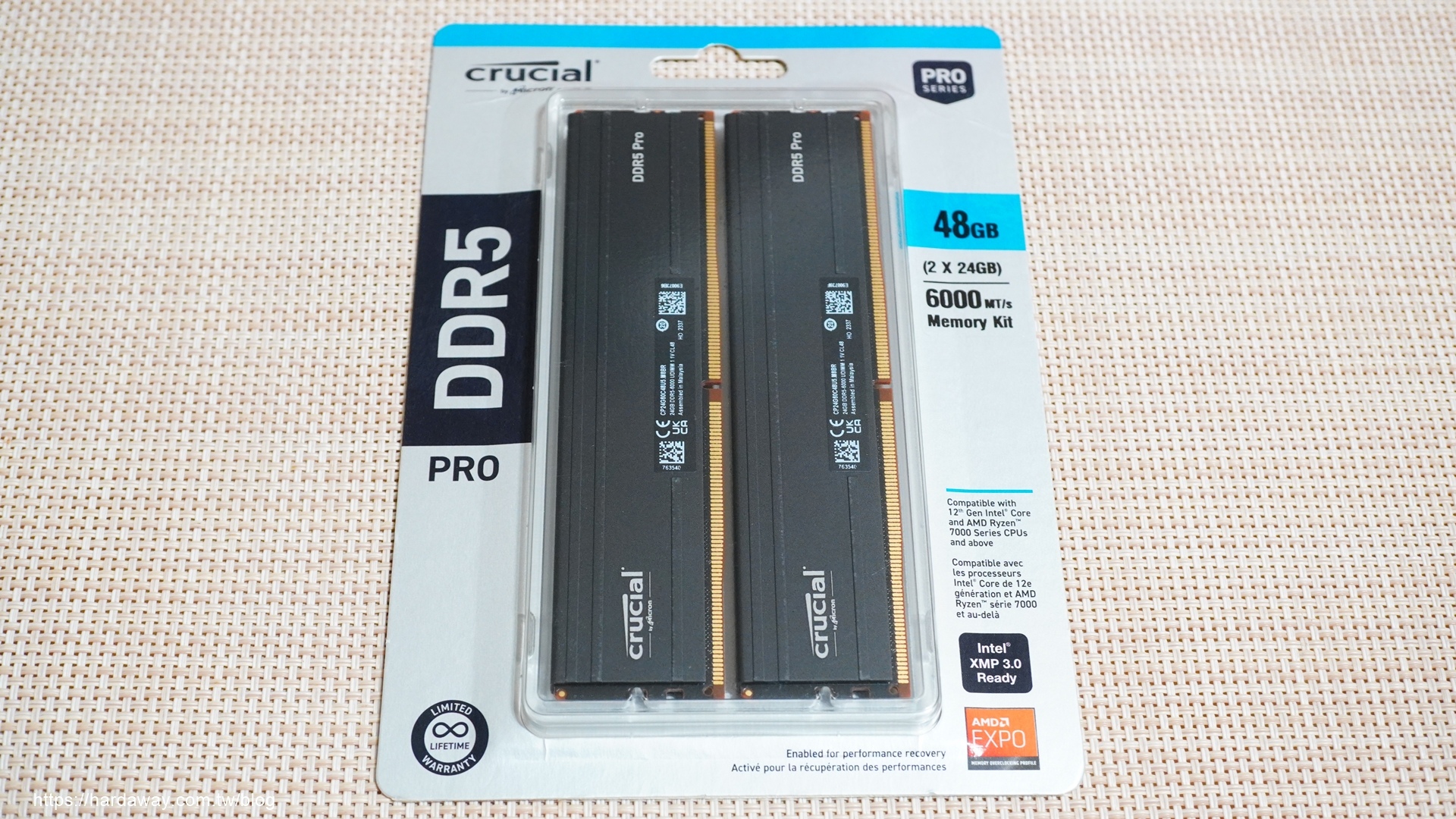 美光科技Crucial PRO D5 6000記憶體