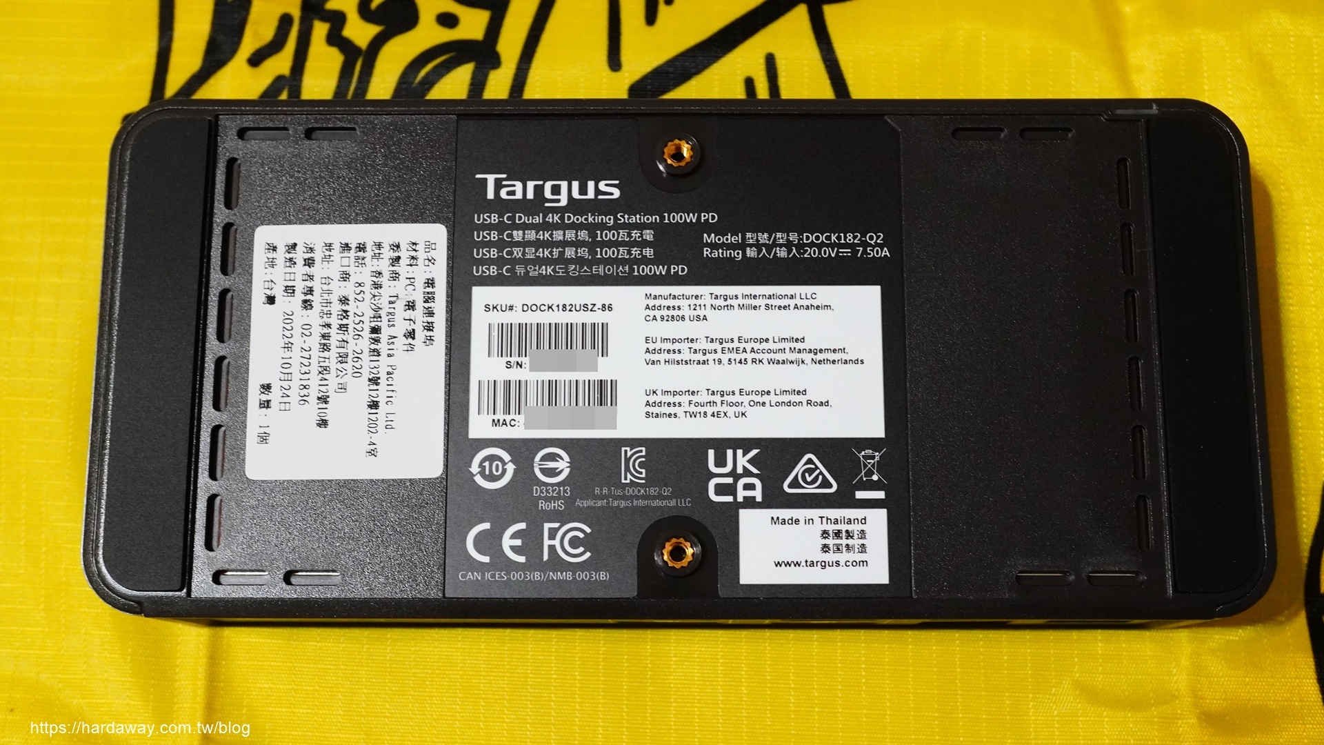 Targus泰格斯USB-C DV 4K 100W多功能擴充埠