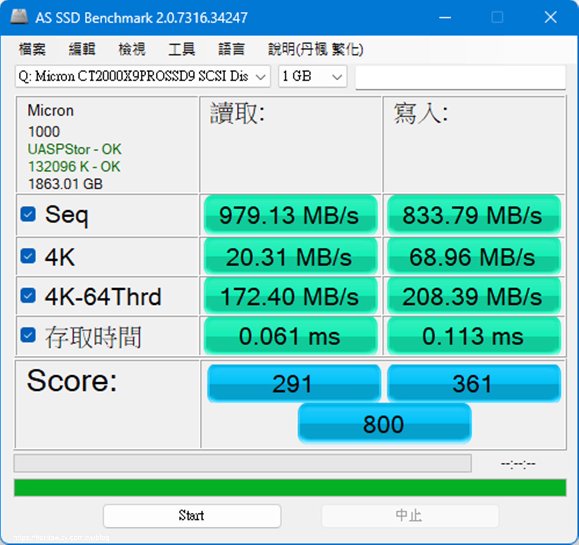 美光Micron Crucial X9 Pro SSD行動硬碟測速