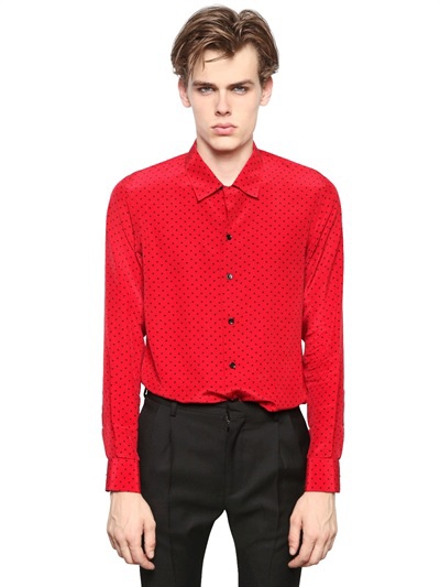 1404 Esquire-2 SAINT LAURENT Red Triangle Printed Silk Shirt.jpg