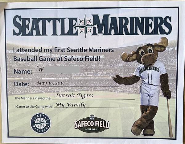 First Seattle Mariners Baseball Game