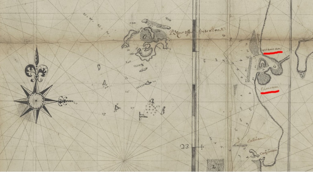 1623年所繪製的中國和澎湖列島圖有北港.jpg