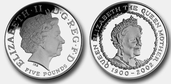 5 pounds - 2002, Death of the Queen Mother.jpg