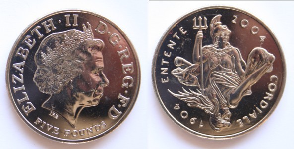 5 pounds - 2004, Entente Cordiale Crown.jpg