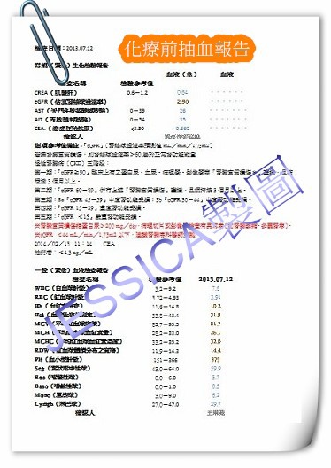 2013-0712常規生化及一般血液檢驗報告