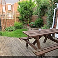 deck and backyard garden