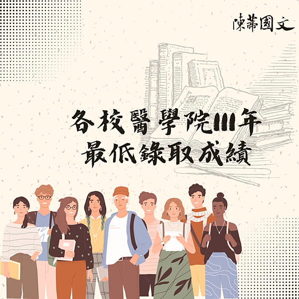 【陳蒂國文】111學測各校醫學系最低錄取分數預估