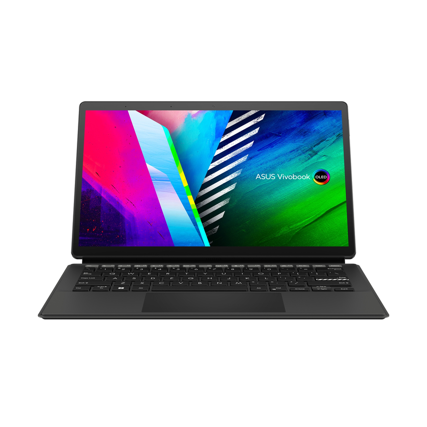 Vivobook 13 Slate OLED搭載16比9 Dolby Vision大尺寸觸控OLED螢幕，可顯示10.7億種顏色，PANTONE驗證與劇院級100% DCI-P3色域，帶來準確生動的色彩。.png