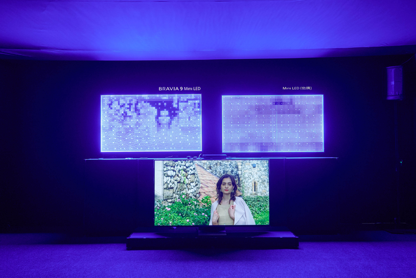 (Mini LED 面板模組展示) 圖8. 旗艦系列BRAVIA 9 採用BRAVIA 史上最小的獨家LED 驅動晶片，進一步強化對比和景深並減少光暈，同時更提升了Mini LED 亮度和能源效率。(2).png