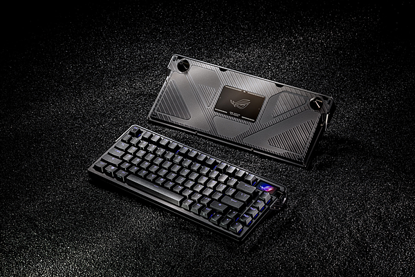 全新ROG Azoth Extreme為一款75%無線客製化電競機械鍵盤，配備匠心獨運的鋁合金機身與金屬側蓋，俐落有型。.png