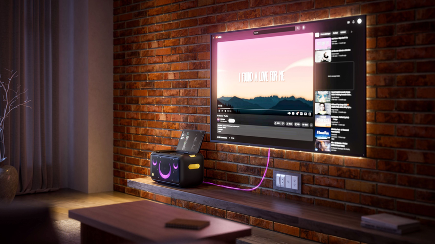 (6) Ikarao K 歌伴唱機系統支援連結 YouTube、Spotify、KKBOX 等常見串流平台，還可透過 HDMI 影像傳輸功能投影，讓超大畫面一秒展開.png