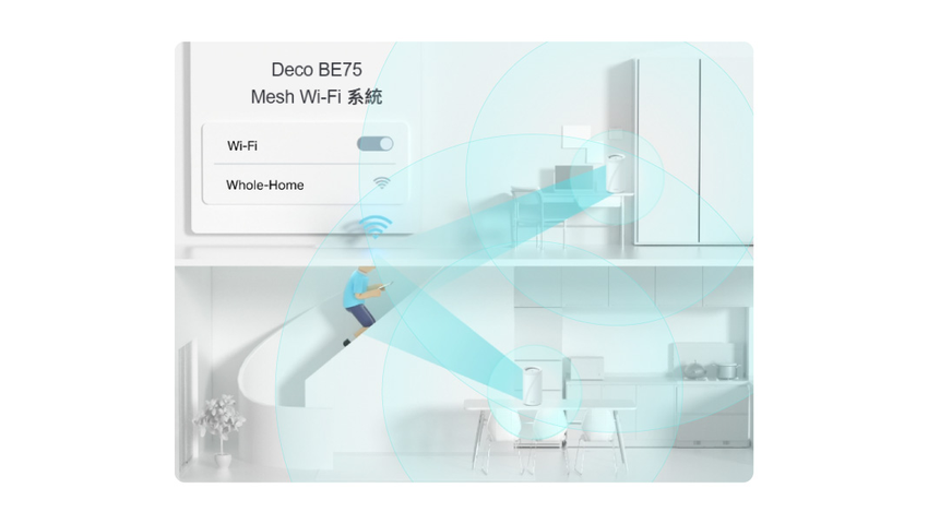 【新聞圖片】TP-Link Deco BE75以 AI智慧無縫漫遊技術，實現實打實的全屋漫遊體驗。.png