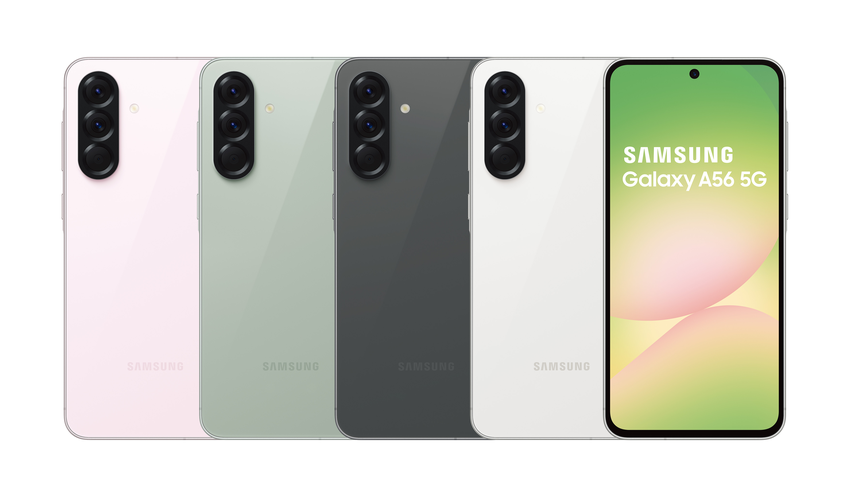 【新聞圖片6】Galaxy A56 5G推出夜遊黑、賞櫻粉、鐵馬灰、野營綠4款顏色。.png