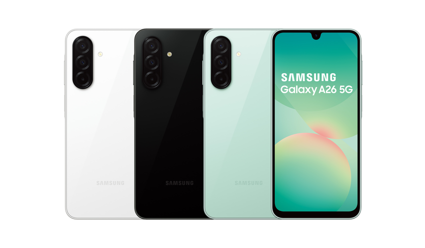 【新聞圖片8】Galaxy A26 5G推出深潛黑、浪花白、度假綠3款顏色。.png