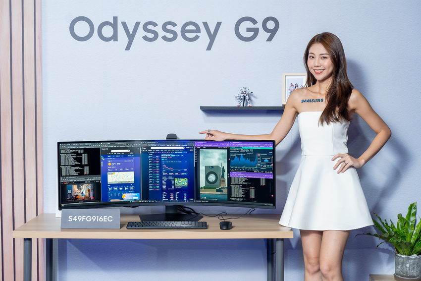 【新聞圖片05】三星 Odyssey G9 以一體化設計支援螢幕切割功能，消除雙螢幕操作的邊框干擾，讓工作與娛樂體驗更流暢。.png