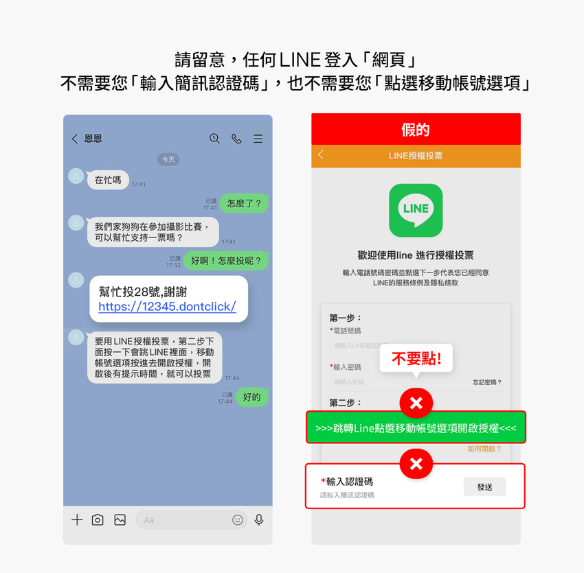 【圖01】留意「寵物投票」、「幫孩子的繪畫作品投票」等活動，勿在網頁輸入LINE簡訊認證碼.png