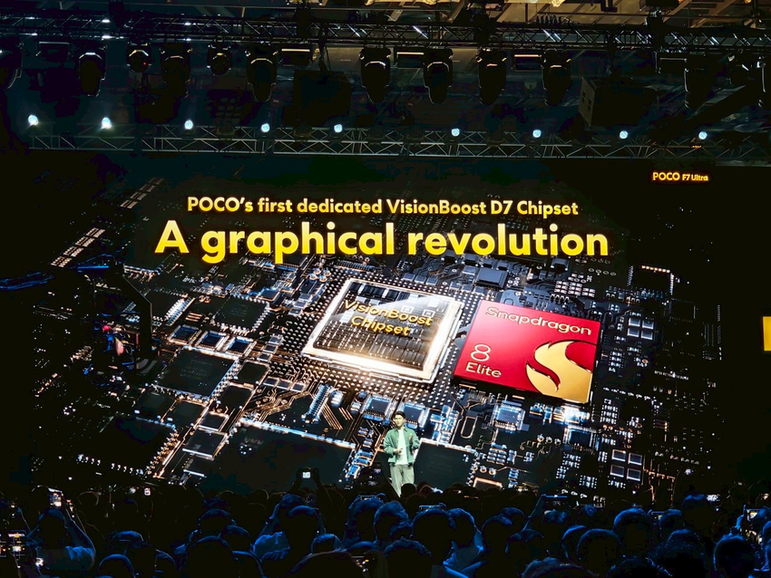 02.POCO F7 Ultra 搭載採用台積電先進 3 奈米製程的 Snapdragon 8 Elite 處理器，效能大幅升級，搭配 POCO 首款 VisionBoost D7 獨顯晶片，提供更好、更順滑的遊戲與影片體驗。.png