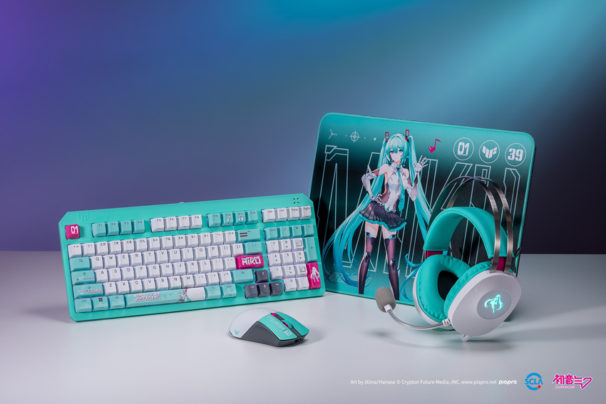 華碩與風靡全球的知名虛擬歌姬—「初音未來 (Hatsune Miku )」強強聯手，推出TUF Gaming聯名電競周邊。.png