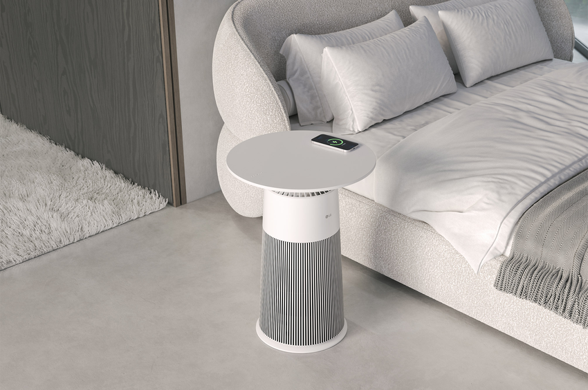【新聞圖片4】LG PuriCare AeroFurniture新淨几採用回收的塑膠與礦物顆粒混合製成，形成獨特的「永續」紋理.png