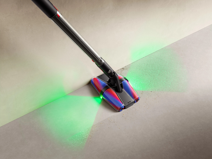 圖3-2：Dyson PencilVac Fluffycones鉛筆吸塵器採用全新的Fluffycones四錐全向吸頭，具360度靈活轉向技術及雙向光學探測系統，打造一步到位的精準清潔體驗。.png