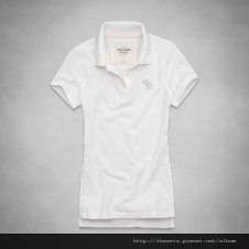 15 A﹠F 女生 POLO 短T 1090 台幣 白 尺寸 XS﹣L