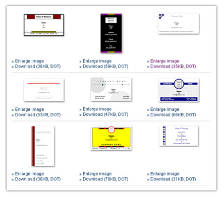 HP Business Card Templates HP印表機免費提供業務名片