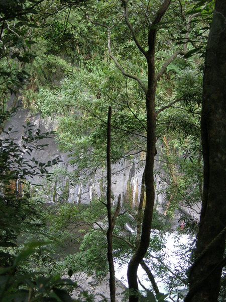 遠遠地看見了溫泉