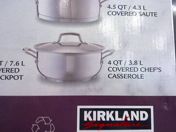 673981 Kirkland Signature 不鏽鋼鍋具13件組腹部鏽鋼蓋(平底鍋除外) 泰國製 5999 12.jpg