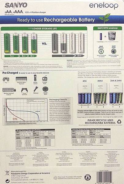 776230 Sanyo ENELOOP 三洋 充電器電池組合 8xAA & 2xAAA 1＆2號電池轉換器各x2 839 10