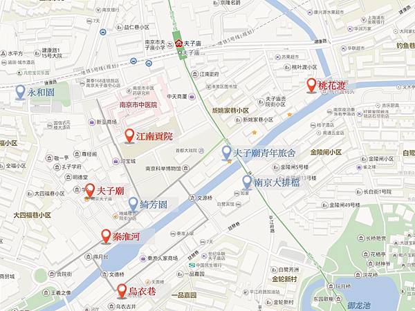 秦淮河夫子廟路線圖