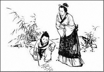 畫荻教子 畫荻教子