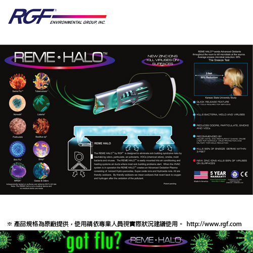 美國RGF防疫級空氣淨化REMEHALO02