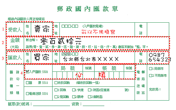 郵局國內匯款