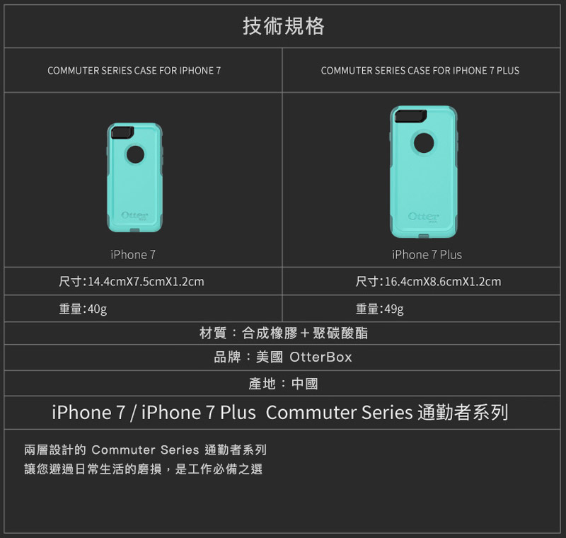 OtterBox Commuter 通勤者系列保護殼 for iPhone 7 / 8 plus