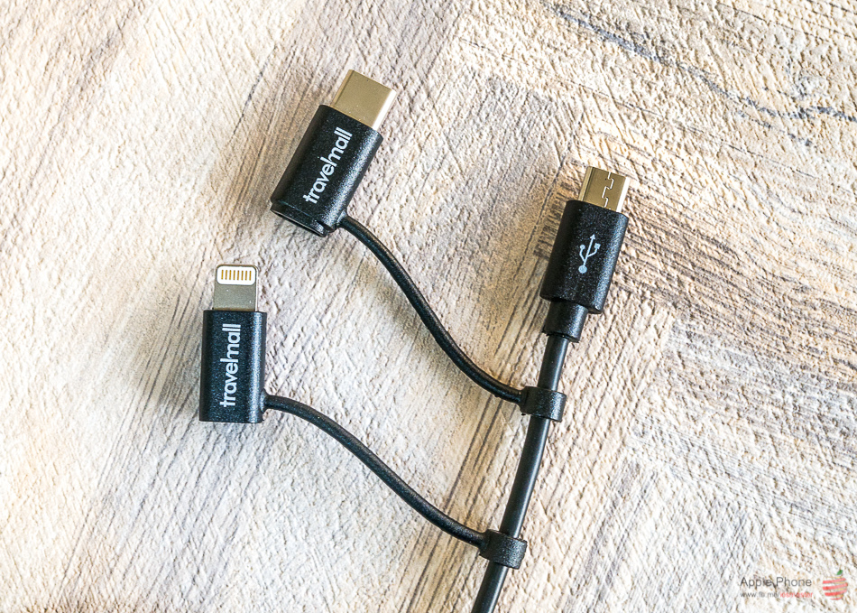 【開箱】Travelmall 三合一 micro-USB / Type-C / iPhone Lightning 1M 轉接傳輸充電線（一年保固）