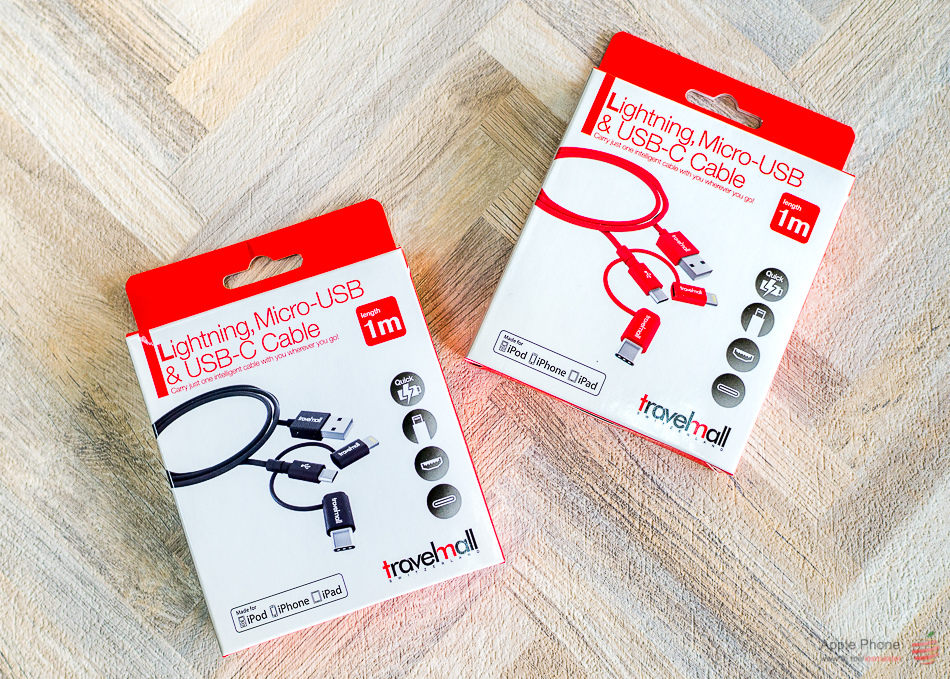 【開箱】Travelmall 三合一 micro-USB / Type-C / iPhone Lightning 1M 轉接傳輸充電線（一年保固）