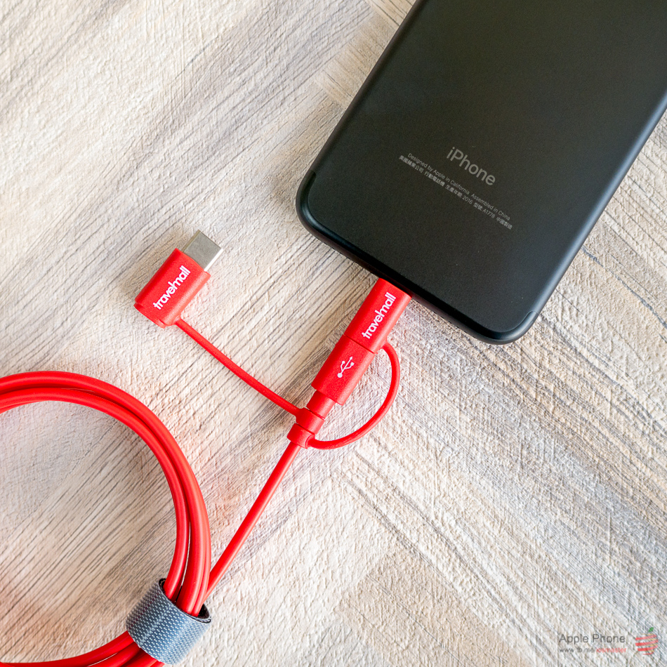 【開箱】Travelmall 三合一 micro-USB / Type-C / iPhone Lightning 1M 轉接傳輸充電線（一年保固）