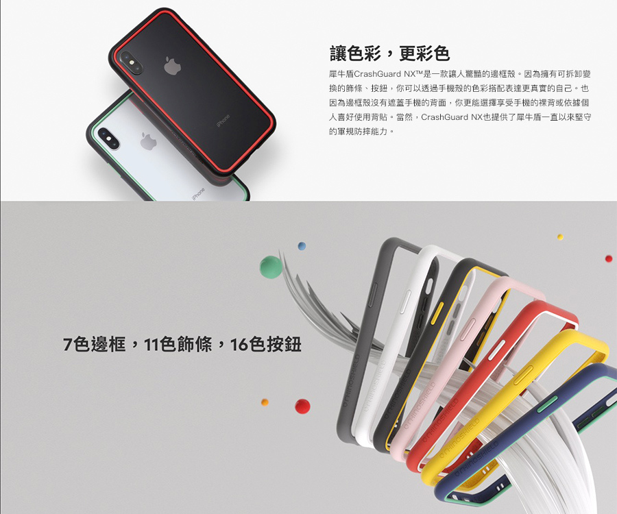 犀牛盾CrashGuard NX 7色邊框 11色飾條 16色按鈕 犀牛盾CrashGuard NX 7色邊框 11色飾條 16色按鈕