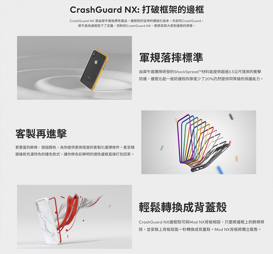 犀牛盾CrashGuard NX 軍規防摔 輕鬆變換背蓋殼 犀牛盾CrashGuard NX 軍規防摔 輕鬆變換背蓋殼