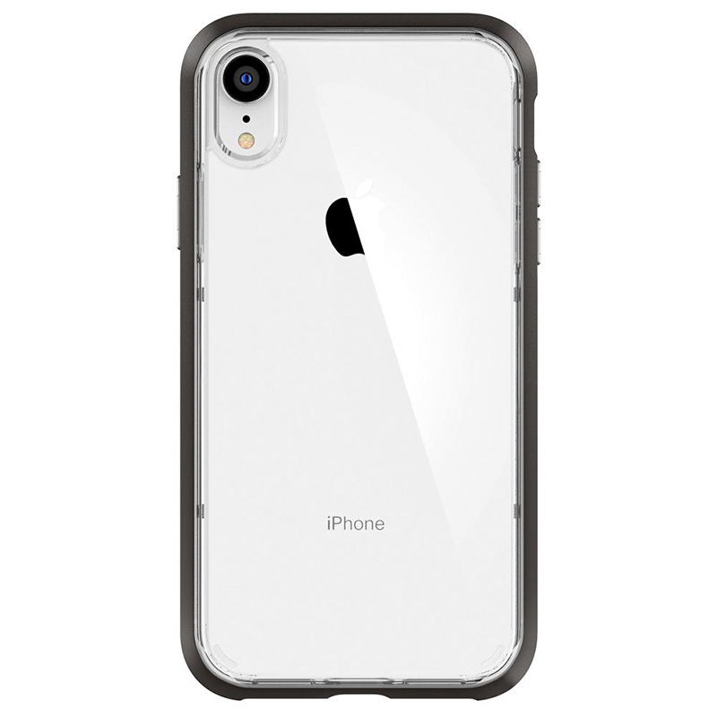 Spigen iPhone Neo Hybrid Crystal 軍規防摔透明保護殼，黑框配白色iphone XR